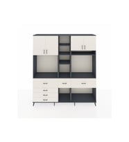 Hyperion Dolap 11 Raflı 6 Çekmeceli 4 Kapaklı 220x44x243 Antrasit-Aytaşı/Aytaşı
