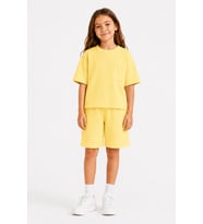 Monox Unisex 5-12 Yaş Petek Dokulu Oversize Yazlık Şort Tişört Takım