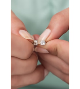 925 Ayar Gümüş Pırlanta Montür 4 mm Tektaş Küpe