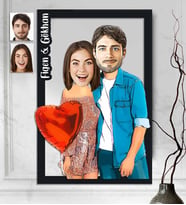 Kişiye Özel 3D  Ahşap Sevgili 30x40 -1