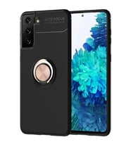 Durukar® Samsung Galaxy S21 Plus Kılıf Range Yüzüklü Silikon - Siyah-Gold