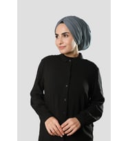 Antrasit Drapeli Salaş Tesettür Bone Sandy Büzgülü 2315_25