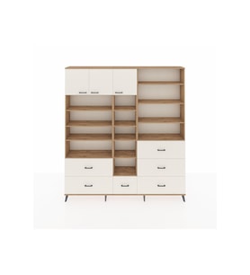 Arges Gardrop 17 Raflı 6 Çekmeceli 3 Kapaklı 220x30x243 Çam-Aytaşı