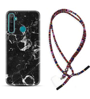Realme 5i 5 Pro 6i 7 Pro 8 Kılıf Boyun Asklı Rasta Silikon Black Hole Marble 1387