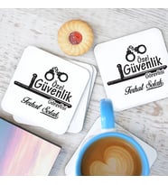 Kişiye Özel Güvenlik Görevlisine Hediye Bardak Altlığı Seti