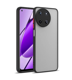 Realme 11 4G Kılıf Kamera Korumalı Mat Kapak (Siyah)