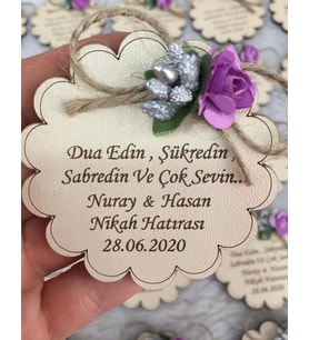 Kişiye Özel Ahşap Magnet Hatıra (Bej)