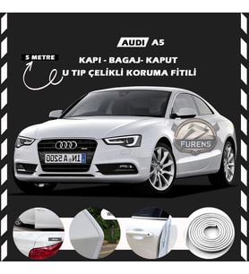 Audi A5 Oto Araç Kapı Koruma Fitili 5metre Parlak Beyaz Renk