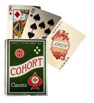 Green Cohorts Vintage Casino Tarzı Oyun İskambil Kartı