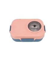 VAGONLİFE  BL70100 ÇELİK YEMEK KABI 900 ML 3 BÖLMELİ LUNCH BOX MAVİ-PEMBE