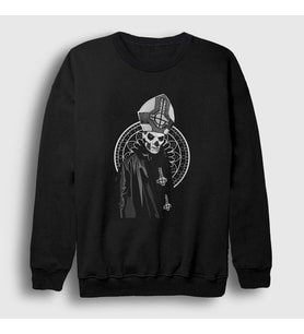 Presmono Unisex Siyah Papa Emeritus 2 Ghost Sweatshirt 52177tt