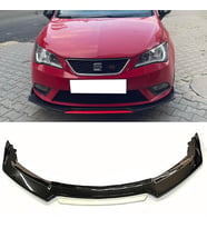 Seat Leon Mk3 Beyaz Renkli Şeritli Dilli Ön Lip 4 Prç Parlak Siyah ABS