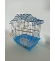 Qh Kuş Kafes Üçgen Çatılı 28x22x39 Mavi Muhabbet Kanarya