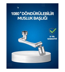 Mey İthalat® Dönen Musluk Başlığı 1080 Derece Ayarlanabilir Filtreli Sprey Uç