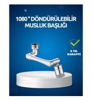Mey İthalat® Dönen Musluk Başlığı 1080 Derece Ayarlanabilir Filtreli Sprey Uç