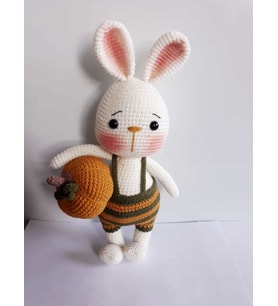 Bal Kabağı ve Tavşan Sunny Amigurumi Organik Oyuncak