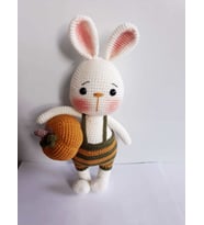 Bal Kabağı ve Tavşan Sunny Amigurumi Organik Oyuncak