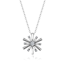 Gümüş Swarovski Zirconia Taşlı Kartanesi Kadın Kolye
