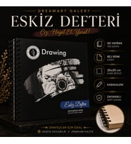 DreamArt Galery Eskiz Defteri 20X20 cm 50 Yaprak Bej Kağıt Spiralli Sert Kapak Karakalem Çizim Defteri