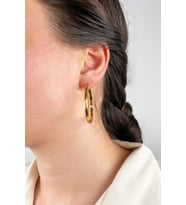 Çelik Halka Küpe 4cm - Gold