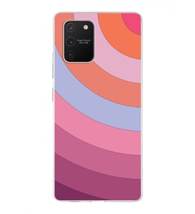 Samsung Galaxy A91  Kapak Renk Cümbüşü Tasarımlı Şeffaf Silikon Kılıf