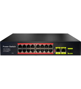 Uranium POE-1621SFP-200W 16 Port 10/100 2xgigabit RJ45 1xsfp Uplink 200W Poe Switch