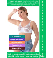 Özel Üretim Meme Dikleştirici Şekillendirici Esnek Konforlu Şık Dantelli Göğüs Toparlayıcı Sütyen (Beyaz)