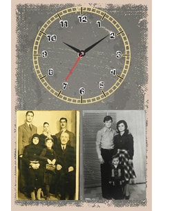 Anneler Günü Retro Eskitme Metal Baskı Kişiye Özel Fotoğraflı Duvar Saati Hediye Kutusunda