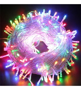 10 M 60 Led RGB 2 Kademeli Şeffaf Kablo Pilli MZ-323