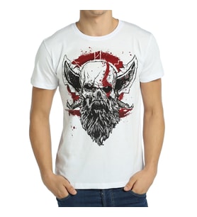 Bant Giyim - God Of War Beyaz Erkek T-shirt Tişört