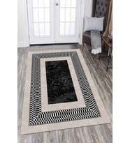 Füme Çerçeveli Kaymaz Taban Makinede Yıkanabilir Halı AR695 - 100 x 160 cm