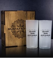 eJOYA Kişiye Özel Kutusunda 2'li Rakı Bardağı Hediye Seti 107233 (Krem)