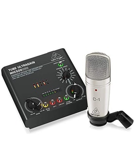 Behringer VOICE STUDIO Studio Condenser Mic, 16 Preamp Seslendirmeli Tüp Preamplifikatör ve USB/Ses Arayüzü ile Eksiksiz Kayıt Paketi