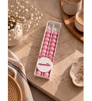 Mumelia Bubble Şamdan - Doğal Soya Kutulu Dekoratif Mum - 2'li - Pembe - 1 Kutu
