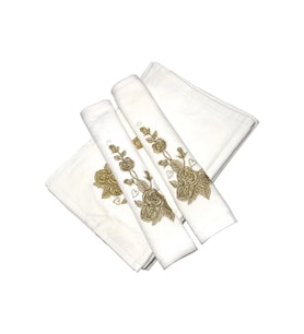 Bulteks Simli Nakışlı Kadife Desen 4 Havlu 30X50