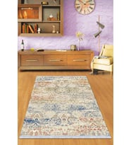 Çok Renkli Vintage Dokuma Pamuk Taban Kaymaz Kilim KLM292