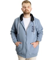 Mode XL Büyük Beden Erkek Sweat Kapşon Push Your Limit 23543 Mavi