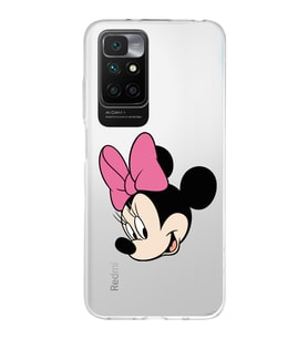 Redmi 10 2022 Uyumlu Kapak Minnie Mouse Tasarımlı Şeffaf Silikon Kılıf