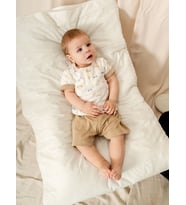 KD53421 Jakarlı Örme 2'li Bebek Takımı (3-6 Ay / 6-9 Ay / 9-12 Ay / 18-24 Ay) (Kahverengi)