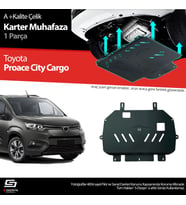 S-Dizayn Toyota Proace City Cargo Çelik Karter Muhafaza 2018 Üzeri A+ Kalite (Karışık)