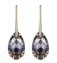 Monemel Rose Siyah Swarovski Damla küpe (Altın kaplama) Sevgililer Günü Hediyesi