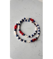 İnci lapis lazuli mercan kolye