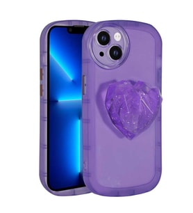 Uyumlu Model Apple iPhone 13 Kılıf Diamond Pop Soketli Renkli Kapak (Mor)
