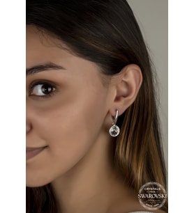 Union Swarovski Crystal Kadın Beyaz Sallantılı Gümüş Küpe