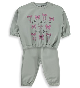 Civil Baby Karışık Fiyonk Baskılı 6-18 Ay Takım - Yeşil