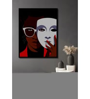 Çerçeve Görünümlü Dekoratif Ahşap Kare Gizli Maske Tablosu Ev/Ofis/İşyeri/Salon/Mutfak/Banyo Tablo