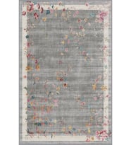 Eliana Home Baskılı, Yıkanabilir Kaymaz Taban Salon Halısı LNA1035 100x150 cm (Gri)