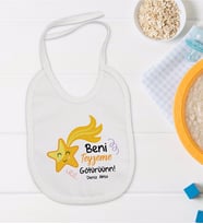 BK Kids Kişiye Özel Beni Yavaşça Teyzeme Götürün Tasarımlı Bebek Mama Önlüğü - Model 1