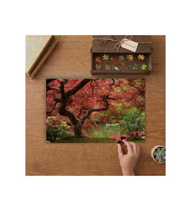 Japon Akçaağaç - Kırmızı Yapraklı Ağaç Tasarımı 240 parça Ahşap Puzzle Ahşap Kutuda MP09893