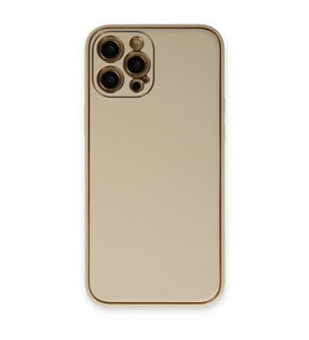 Apple İphone 12 Pro Kılıf Coco Deri Silikon Kapak - Gold